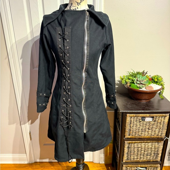 Ropa Gotico Industrial Dhampir Vintage y2k corset Rave Flocking punk alternative - Picture 1 of 6